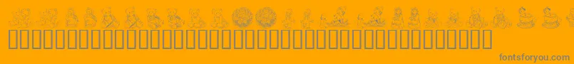 Шрифт KrAdorableTeddies – серые шрифты на оранжевом фоне