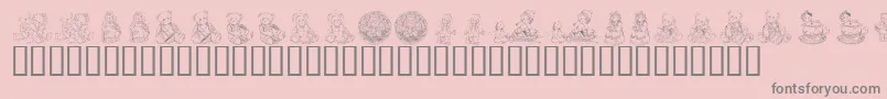 KrAdorableTeddies-fontti – harmaat kirjasimet vaaleanpunaisella taustalla