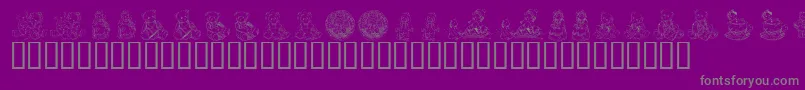 fuente KrAdorableTeddies – Fuentes Grises Sobre Fondo Morado