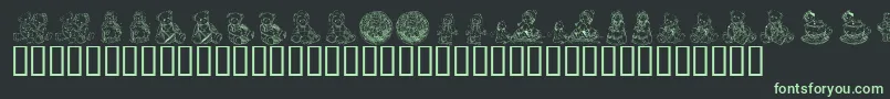 KrAdorableTeddies-Schriftart – Grüne Schriften auf schwarzem Hintergrund
