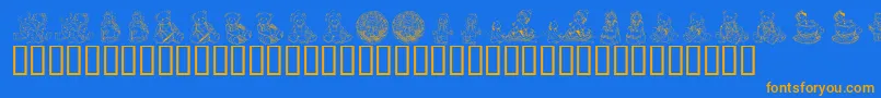 Fonte KrAdorableTeddies – fontes laranjas em um fundo azul