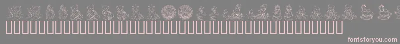 Fonte KrAdorableTeddies – fontes rosa em um fundo cinza