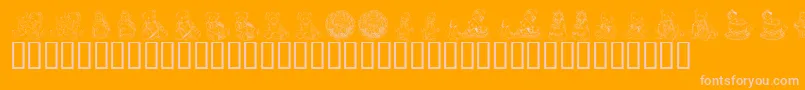 KrAdorableTeddies Font – Pink Fonts on Orange Background