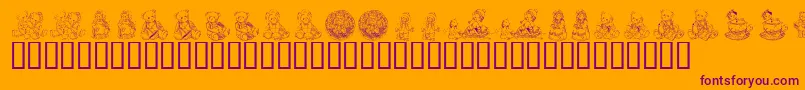 Fonte KrAdorableTeddies – fontes roxas em um fundo laranja