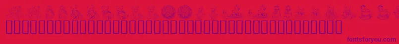 Fonte KrAdorableTeddies – fontes roxas em um fundo vermelho