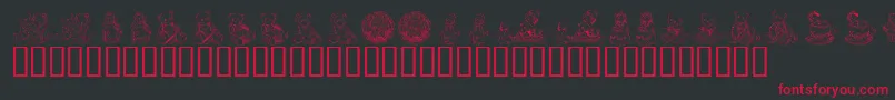 フォントKrAdorableTeddies – 黒い背景に赤い文字
