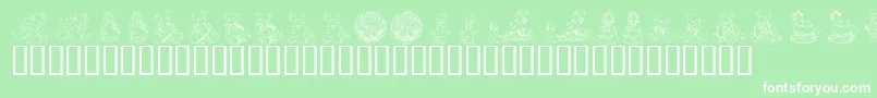 Fonte KrAdorableTeddies – fontes brancas em um fundo verde