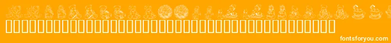 フォントKrAdorableTeddies – オレンジの背景に白い文字