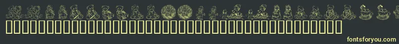 フォントKrAdorableTeddies – 黒い背景に黄色の文字