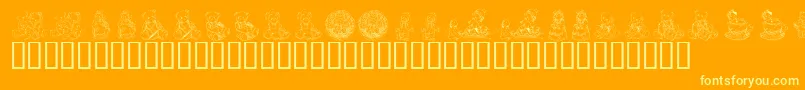 Шрифт KrAdorableTeddies – жёлтые шрифты на оранжевом фоне