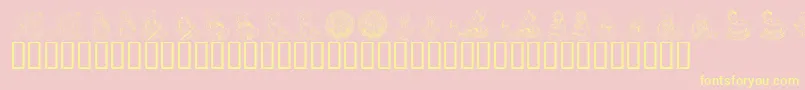 KrAdorableTeddies Font – Yellow Fonts on Pink Background