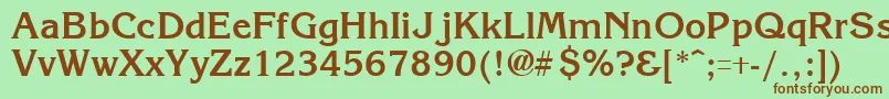 Шрифт KroneBold – коричневые шрифты на зелёном фоне