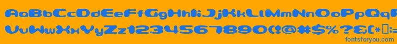 Milkywell Font – Blue Fonts on Orange Background