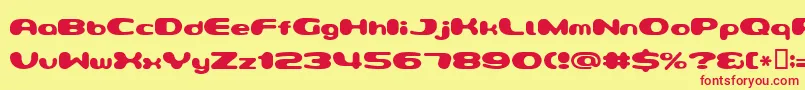 Milkywell Font – Red Fonts on Yellow Background