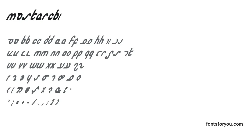 Czcionka Mastercbi – alfabet, cyfry, specjalne znaki