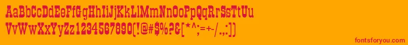 Nbeton Font – Red Fonts on Orange Background