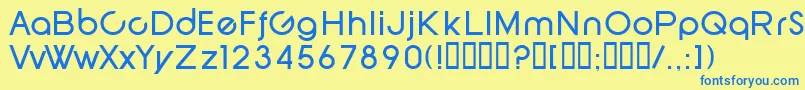 フォントSfNewRepublic – 青い文字が黄色の背景にあります。