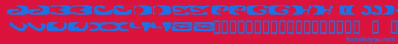 フォントAlienGhost2 – 赤い背景に青い文字