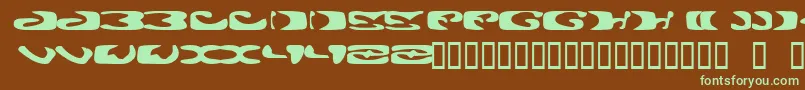 AlienGhost2-fontti – vihreät fontit ruskealla taustalla
