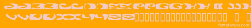 AlienGhost2-Schriftart – Rosa Schriften auf orangefarbenem Hintergrund