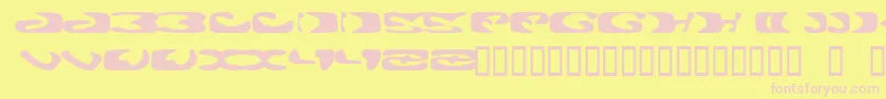 AlienGhost2-Schriftart – Rosa Schriften auf gelbem Hintergrund