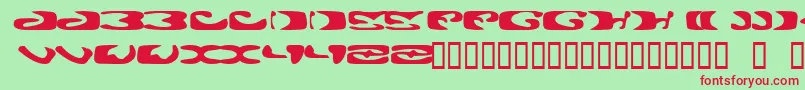 フォントAlienGhost2 – 赤い文字の緑の背景