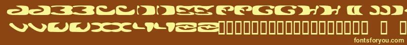 AlienGhost2-fontti – keltaiset fontit ruskealla taustalla