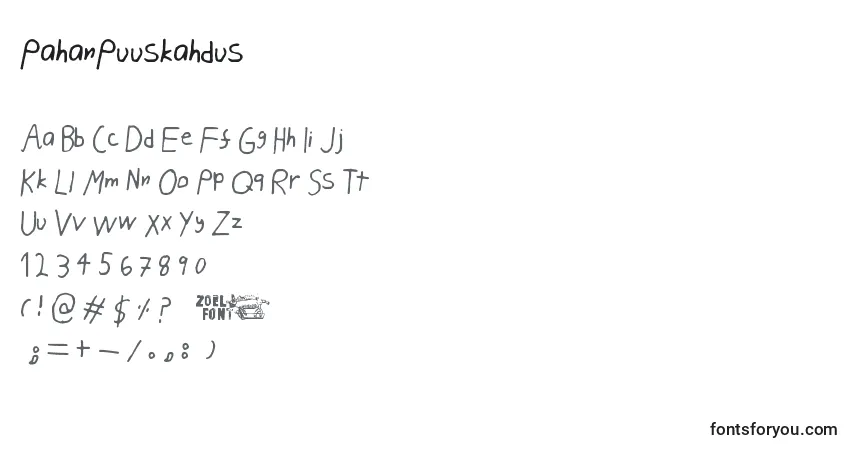 Fuente PahanPuuskahdus - alfabeto, números, caracteres especiales