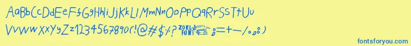 PahanPuuskahdus Font – Blue Fonts on Yellow Background