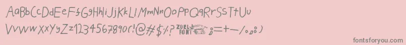 Czcionka PahanPuuskahdus – szare czcionki na różowym tle