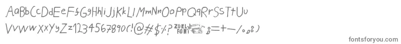 フォントPahanPuuskahdus – 白い背景に灰色の文字