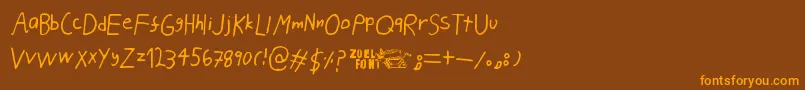 PahanPuuskahdus Font – Orange Fonts on Brown Background