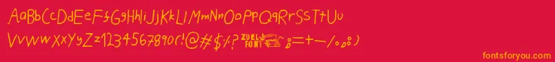 PahanPuuskahdus Font – Orange Fonts on Red Background