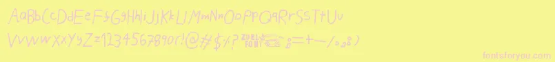 PahanPuuskahdus Font – Pink Fonts on Yellow Background