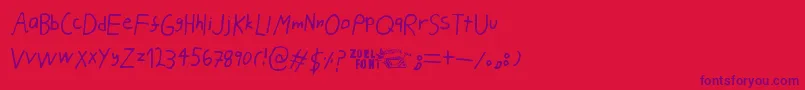 フォントPahanPuuskahdus – 赤い背景に紫のフォント