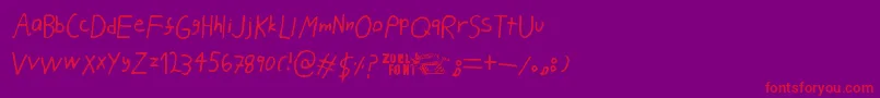 フォントPahanPuuskahdus – 紫の背景に赤い文字