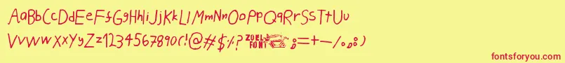 PahanPuuskahdus Font – Red Fonts on Yellow Background