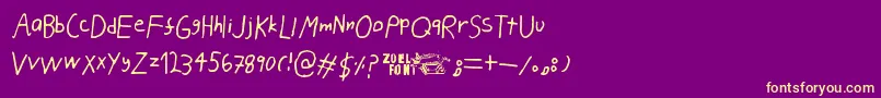 PahanPuuskahdus Font – Yellow Fonts on Purple Background