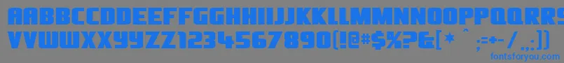 フォントOlivers – 灰色の背景に青い文字