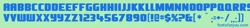 Olivers Font – Blue Fonts on Green Background