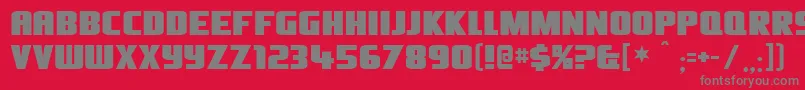 フォントOlivers – 赤い背景に灰色の文字
