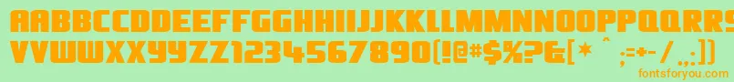 Olivers Font – Orange Fonts on Green Background