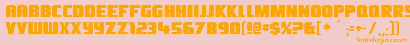 Olivers-Schriftart – Orangefarbene Schriften auf rosa Hintergrund