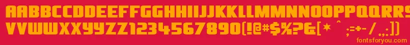 Olivers Font – Orange Fonts on Red Background