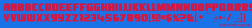 Olivers Font – Red Fonts on Blue Background