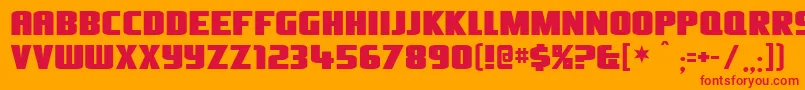 Olivers Font – Red Fonts on Orange Background