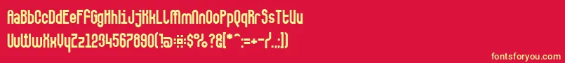 Makushka Font – Yellow Fonts on Red Background