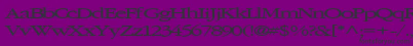 Elvissaxhorn45Bold-Schriftart – Schwarze Schriften auf violettem Hintergrund