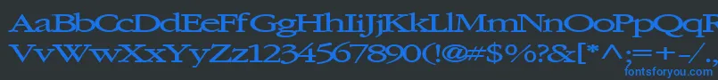 Elvissaxhorn45Bold-fontti – siniset fontit mustalla taustalla