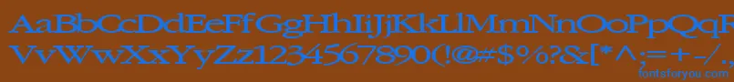 フォントElvissaxhorn45Bold – 茶色の背景に青い文字